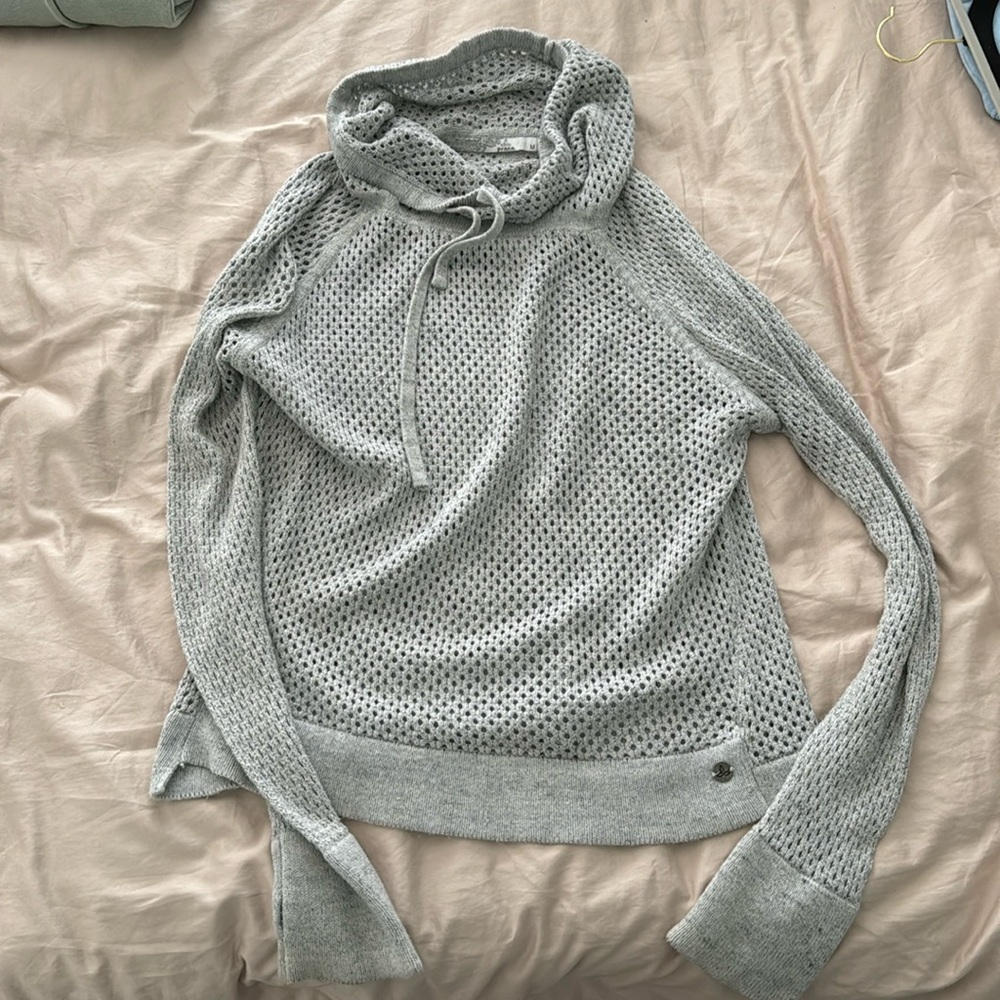 PRANA funnel neck open knit pullover size medium!